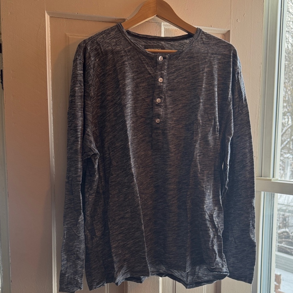 Bonobos Charcoal Long Sleeve Henley